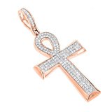 1ct Round Cut Diamond Ansated Holy Cross Pendant 14k Gold Finish NO CHAIN