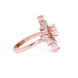 2.5ct Round Brilliant Cut Diamond Engagement Ring Art Deco 14k Rose Gold Finish