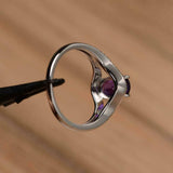 2.2ct Engagement Ring Oval Cut Purple Amethyst Split Shank 14k White Gold Finish