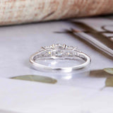 1.5ct Round Cut Diamond Engagement Ring Trilogy Solitaire 18k White Gold Finish