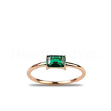 0.35ct Emerald Cut Simulated Solitaire Engagement Ring 14k Yellow Gold Plated
