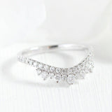 Half Eternity Wedding Ring Band 1.8ct Round Cut Diamond 14k White Gold Finish