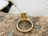 2ct Engagement Ring Cushion Cut Citrine Braided Solitaire 14k Yellow Gold Finish