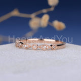 0.25ct Round Cut Moissanite Minimalist Women Wedding Band 14k Rose Gold Plated