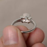 Unique Design Engagement Ring 1ct Trillion Cut Diamond 14k White Gold Finish