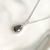1ct Pear Simulated Diamond Teardrop Halo Pendant 14k White Gold Plated NO CHAIN