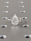 2.1ct Pear Cut Simulated Diamond Bridal Ring Curved Band 14k White Gold Plated