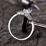 2.4ct Engagement Ring Pear Cut Diamond Unique Crown Promise 14k White Gold Over