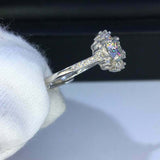 2ct Round Cut VVS1 Diamond Engagement Ring Floral Art Deco 14k White Gold Finish