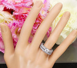 Antique Bridal Set Engagement Ring 3ct Round Cut Diamond 14k White Gold Finish