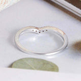 0.6ct Round Cut VVS1 Diamond Wedding Band Dainty Stackable 14k White Gold Finish