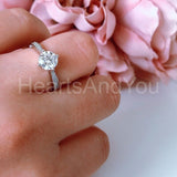 0.55ct Round Cut Moissanite Solitaire with Accents Ring 14k White Gold Plated