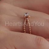 0.2ct Round Cut Moissanite Cross Split Shank Engagement Ring 14k RoseGold Plated