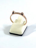 0.1ct Round Cut Simulated Black Diamond Cat Design Ring 14k Yellow Gold Plated