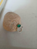 1ct Engagement Ring Round Cut Green Emerald Infinity 14k White Gold Finish