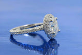 2ct Oval Cut VVS1D Diamond Halo Solitaire Engagement Ring 14k White Gold Finish