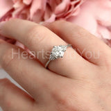 0.5ct Round Cut Moissanite Petite Women Engagement Ring 14k White Gold Plated