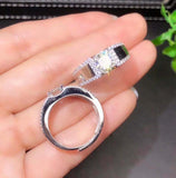 2.3ct Engagement Ring Round Diamond Solitaire Round Accent 14k White Gold Finish