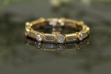 3Ct Baguette Round Cut Diamond Milgrain Vintage Wedding Band 14K YellowGold Over