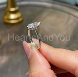 0.5ct Marquise Simulated Diamond Minimalist Solitaire Ring 14k White Gold Plated