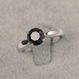 1.5ct Round Cut Black Diamond Classic 4 Prong Solitaire Ring 14k White Gold Over