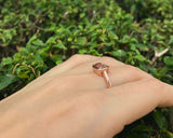 1.2ct Emerald Cut Peach Morganite Engagement Ring Bezel Set 14k Rose Gold Finish
