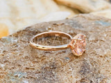 1ct Round Cut Simulated Peach Morganite Solitaire Ring 14k White Gold Plated