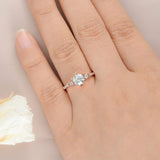 2ct Round Cut Diamond Engagement Ring Accents with Solitaire 14k Rose Gold Over