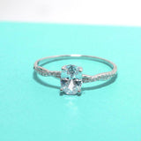 1ct Oval Cut Blue Aquamarine Engagement Ring Infinity Twist 14k White Gold Over