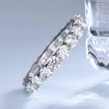 Full Eternity Anniversary Wedding Band 2ct Round Cut Diamond 14k White Gold Over