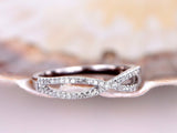Unique Split Shank Engagement Ring 0.5ct Round Cut Diamond 14k White Gold Finish
