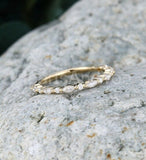 0.3ct Marquise Simulated Diamond Anniversary Wedding Band 14k Yellow Gold Plated
