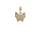 0.12ct Round Cut Moissanite Butterfly Pendant 14k Yellow Gold Plated NO CHAIN