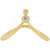 0.2ct Round Cut Moissanite Curved Stacking Wedding Band 14k Yellow Gold Plated