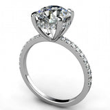 2.1ct Round Cut Diamond Accents Solitaire Engagement Ring 14k White Gold Finish
