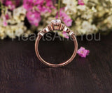 0.55ct Round Cut Moissanite Milgrain Women Engagement Ring 14k Rose Gold Plated