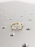 2.2ct Oval Simulated Diamond Half Bezel Set Solitaire Ring 14k YellowGold Plated