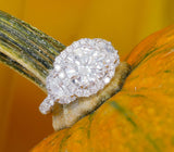 Halo Accent Solitaire Engagement Ring 3ct Round Cut Diamond 14k WhiteGold Finish