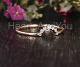 0.5ct Round Cut Moissanite Curved Minimalist Wedding Band 14k Yellow Gold Plated