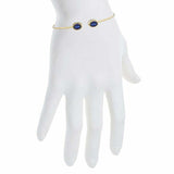 1.2ct Oval Cut Blue Sapphire Open Cuff Women Bracelet 14k Yellow Gold Finish