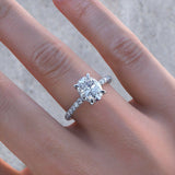 5Ct Oval Cut Diamond Stylish Engagement Solitaire Ring 14K White Gold Finish
