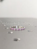 0.5ct Round Cut Simulated Ruby Half Eternity Wedding Band 14k White Gold Plated