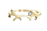 0.1ct Round Cut Moissanite Stacking  Women Wedding Band 14k Yellow Gold Plated