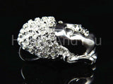 0.9ct Round Cut Moissanite Buddha Head Pendant 14k White Gold Plated NO CHAIN