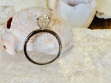 2.2ct Cushion Simulated Diamond Solitaire Engagement Ring 14k White Gold Plated