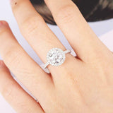 Halo Solitaire Engagement Ring 1.7ct Round Cut VVS1 Diamond 14k WhiteGold Finish