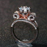 2ct Round Cut Diamond Engagement Ring 14k Rose Gold Finish Stackable Split Shank