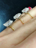 1ct Radiant Cut Diamond Engagement Ring 14k Yellow Gold Finish Solitaire Women