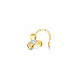 0.2ct Round Cut Diamond Leaf Design Nose Pin Ring Piercing 14k Yellow Gold Over