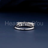 0.5ct Radiant Simulated Diamond Anniversary Wedding Band 14k White Gold Plated